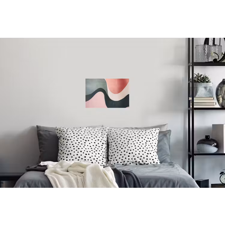 Abstract - Golven - Sierlijk - Roze Muursticker klein -slaapkamer