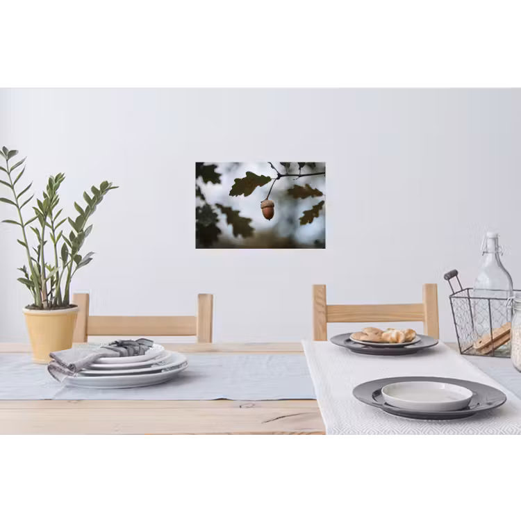 Eikel - Eikenblad - Bos - Herfst - Natuur Muursticker klein -eettafel