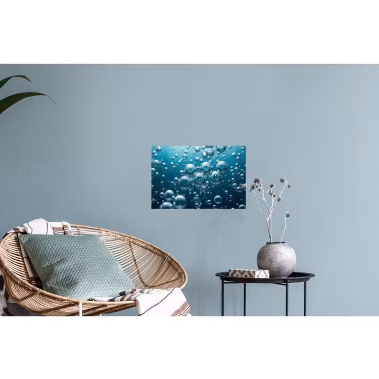 Luchtbellen - Dynamisch - Blauw Muursticker klein -plant