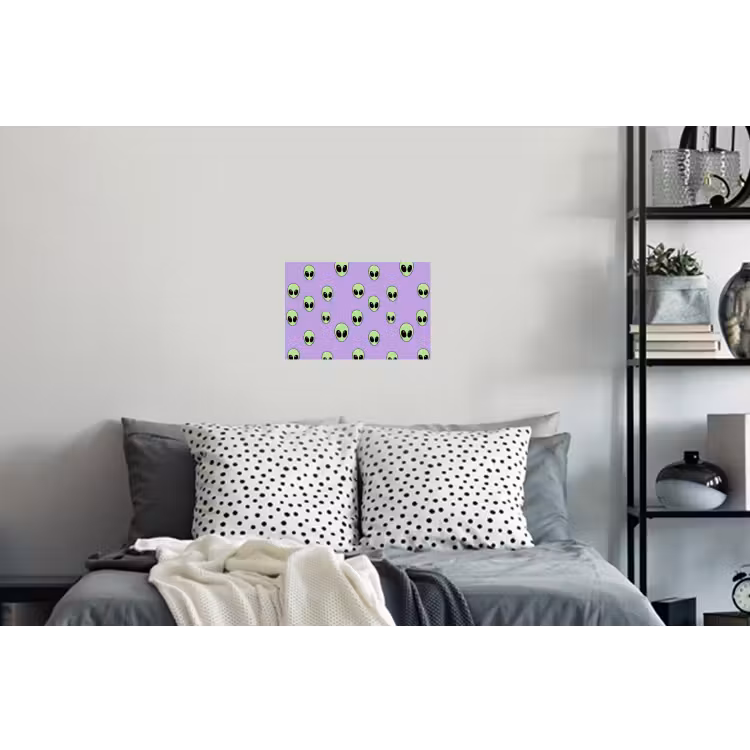 Alien - Retro - Lila Muursticker klein 286 -slaapkamer