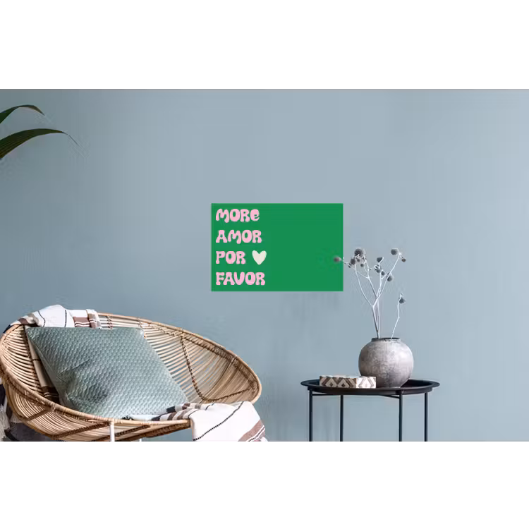 Amor - Valentijn - Groen - Tekst Muursticker klein -plant