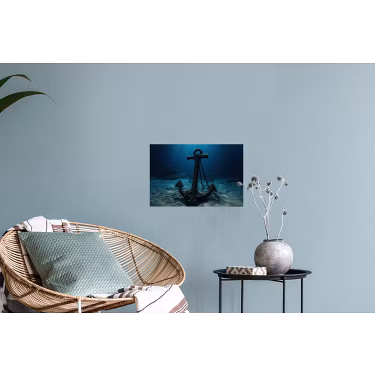 Anker - Ijzer - Zeebodem - Zand Muursticker klein -plant