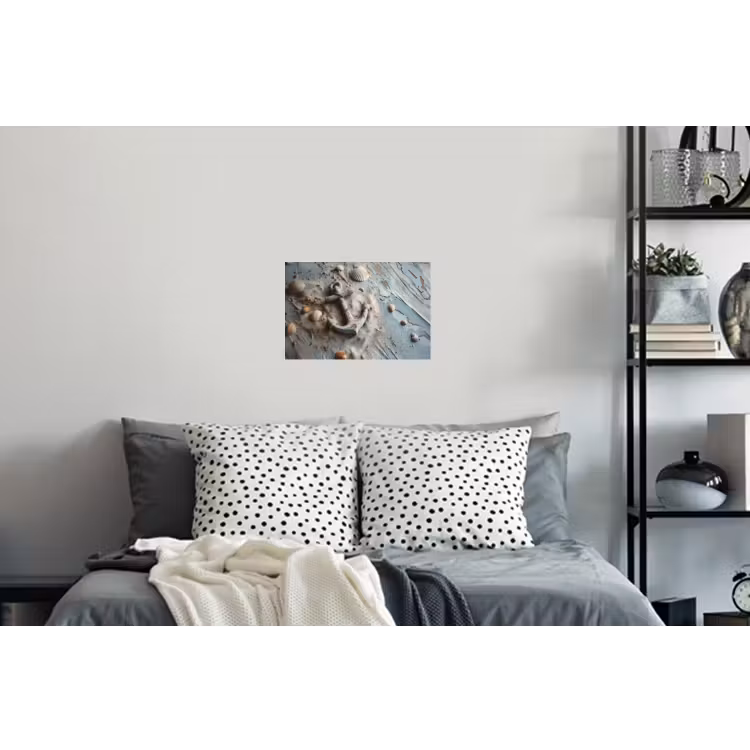 Anker - Hout - Schelpen - Zand Muursticker klein -slaapkamer
