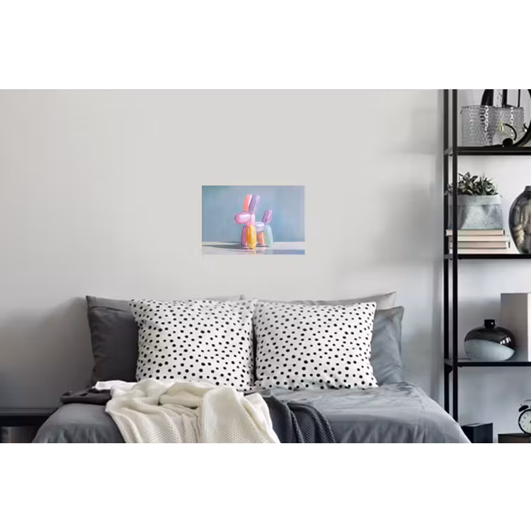 Dier - Ballon - Pasteltinten - Glanzend Muursticker klein -slaapkamer