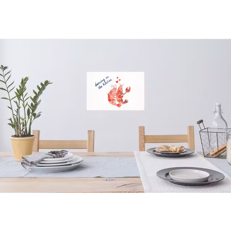 Dier - Dans - Liefde - Waterverf - Rood Muursticker klein -eettafel