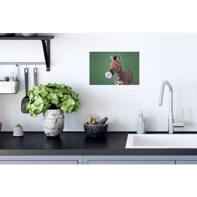 Dier - Bril - Bel - Modern - Groen Muursticker klein -keuken