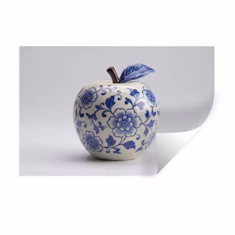 Appel - Blauw - Klassiek Muursticker klein -3d