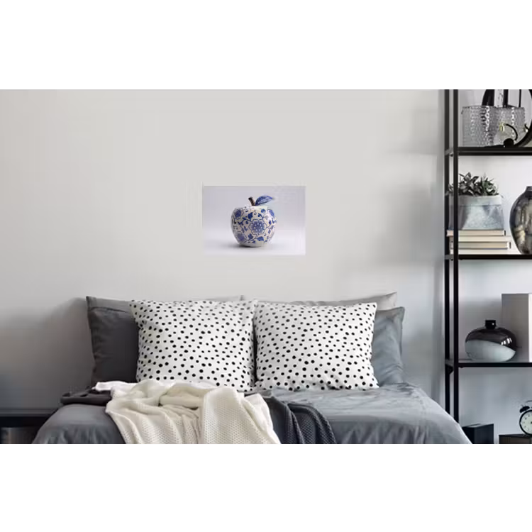 Appel - Blauw - Klassiek Muursticker klein -slaapkamer