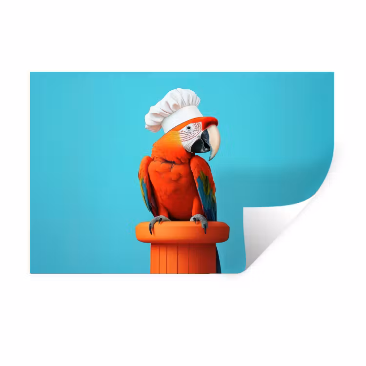 Ara - Koksmuts - Sokkel - Grappig Muursticker klein -3d