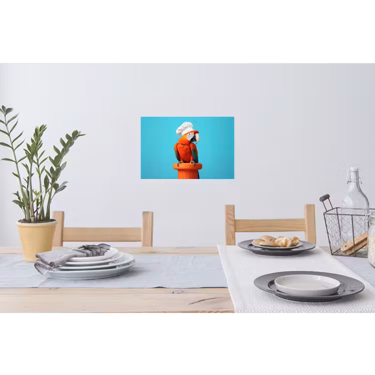 Ara - Koksmuts - Sokkel - Grappig Muursticker klein -eettafel