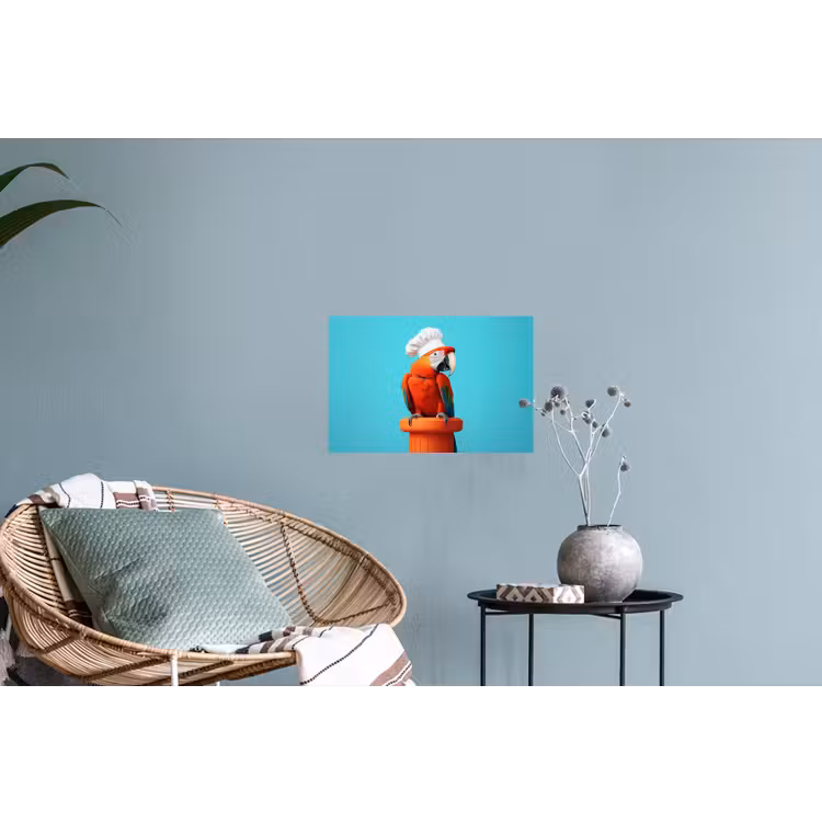 Ara - Koksmuts - Sokkel - Grappig Muursticker klein -plant