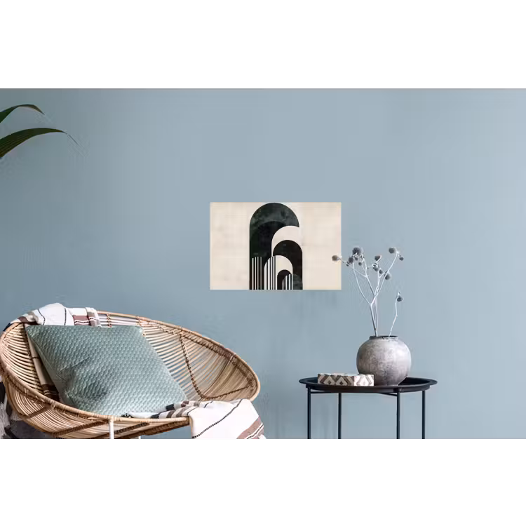 Bogen - Donkergroen - Lijnen Muursticker klein -plant