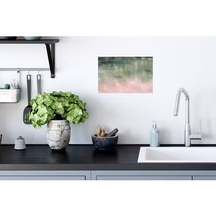 Kunst - Abstract - Modern - Groen - Roze Muursticker klein -keuken