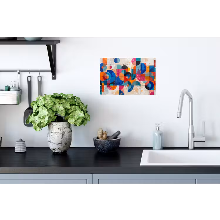 Kunst - Geometrisch - Abstract - Kleurrijk Muursticker klein -keuken