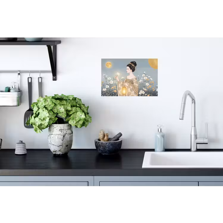 Aziatisch - Vrouw - Kimono Muursticker klein -keuken