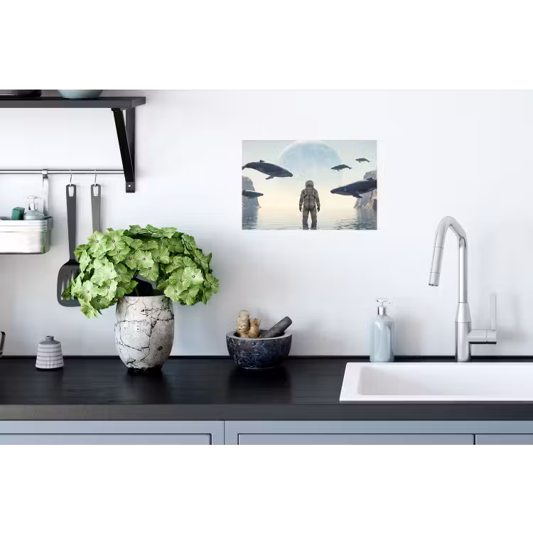 Wall Sticker - Astronaut - Whale - Fantasy - Ruimtevaarder - Walvis - Fantasie Muursticker klein