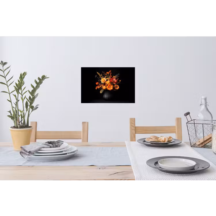 Herfst - Boeket - Oranje Muursticker klein -eettafel