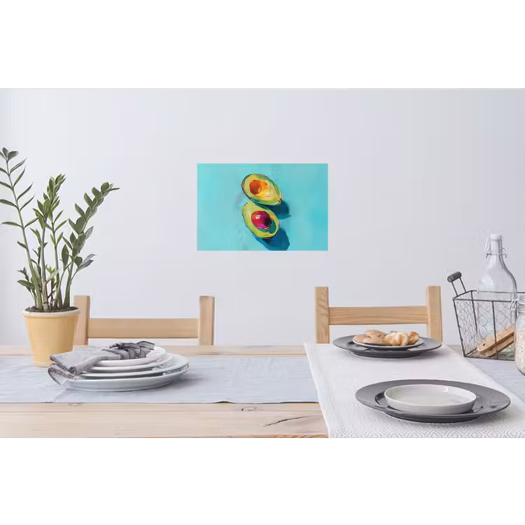 Avocado - Groen - Pit - Schaduw Muursticker klein -eettafel
