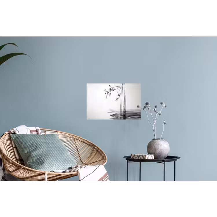 Bamboestammen - Water - Minimalistisch - Wit Muursticker klein -plant