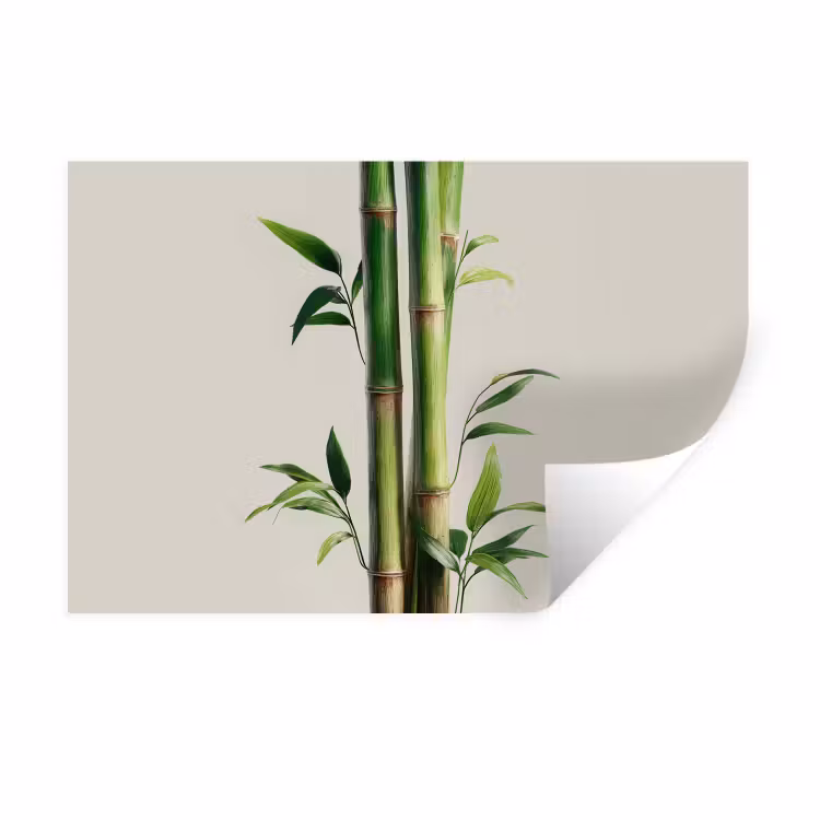 Bamboestengels - Sierlijk - Groen Muursticker klein -3d