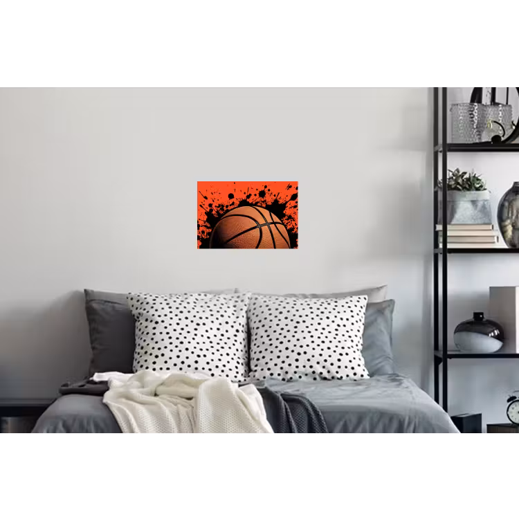 Basketbal - Verf - Sport - Oranje Muursticker klein -slaapkamer