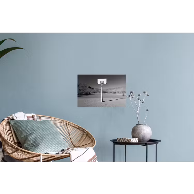 Basketbalpaal - Landschap - Zand - Wit Muursticker klein -plant