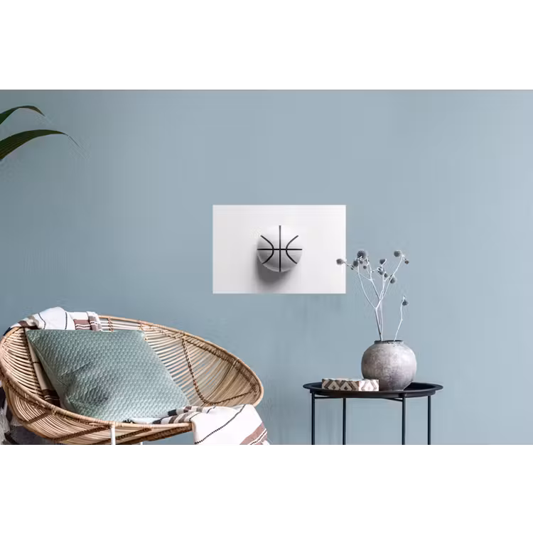 Basketbal - Wit - Schaduw - Lijnen Muursticker klein -plant