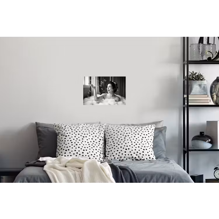 Bad - Bubbels - Zwart - Wit Muursticker klein -slaapkamer
