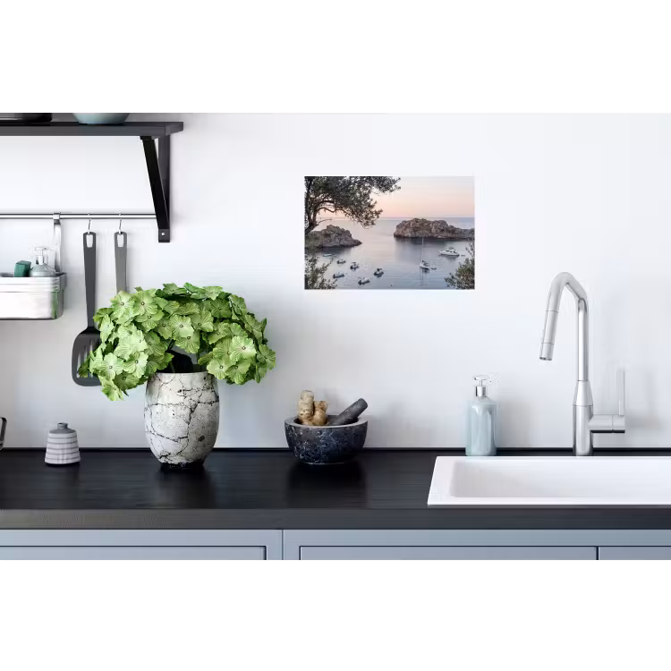 Wall Sticker - Bay - boats - sunset - Baai - boten - zonsondergang Muursticker klein