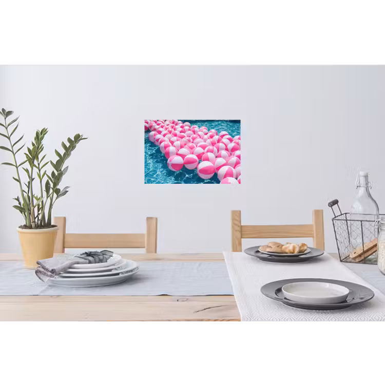 Strandballen - Roze - Water Muursticker klein -eettafel
