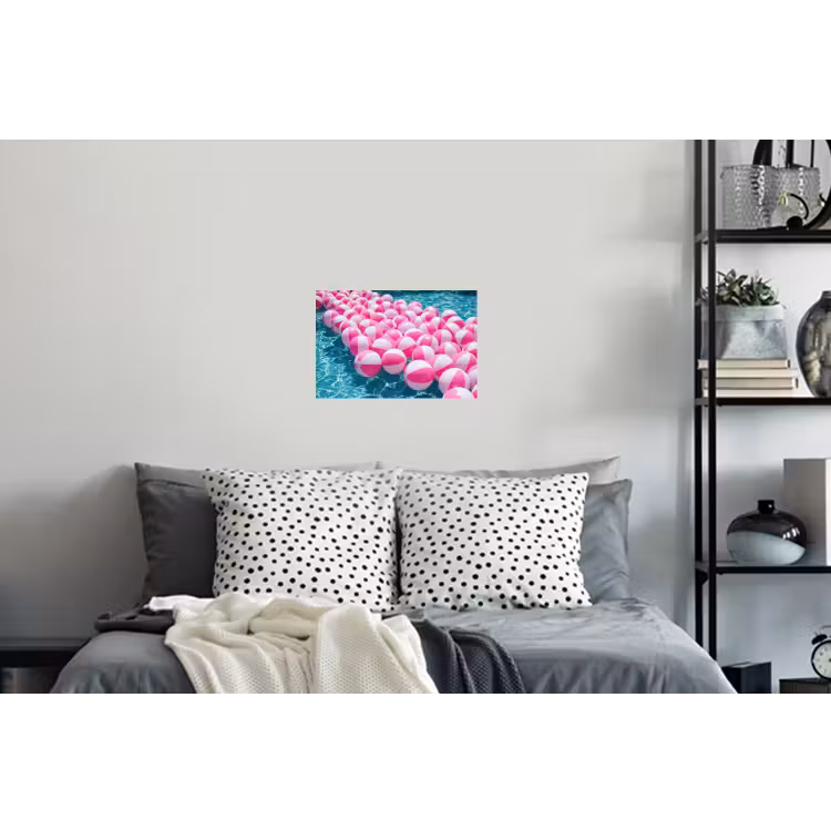 Strandballen - Roze - Water Muursticker klein -slaapkamer