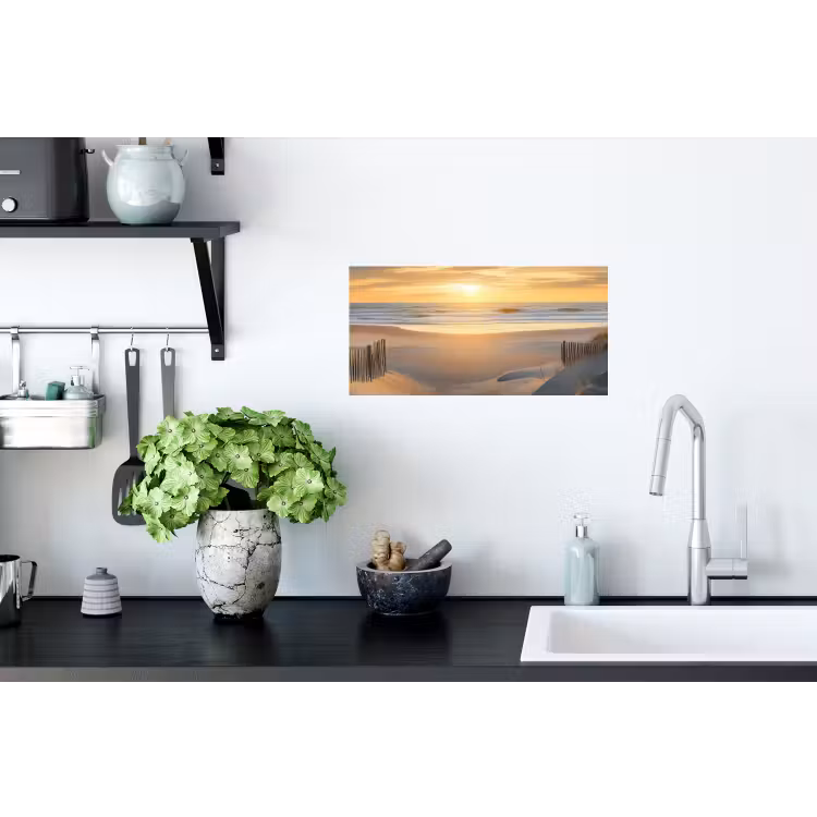 Strand - Duinen - Zonsondergang Muursticker klein -keuken