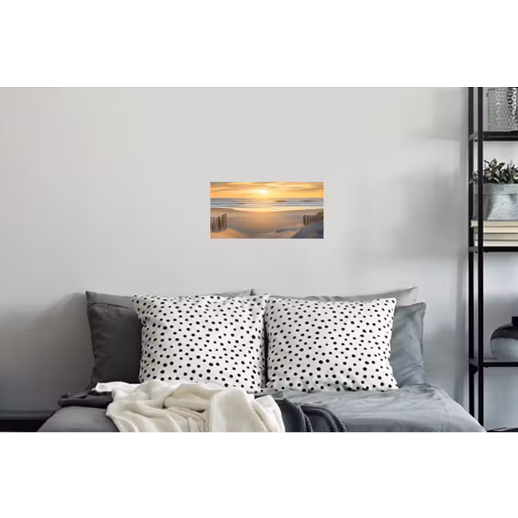 Strand - Duinen - Zonsondergang Muursticker klein -slaapkamer