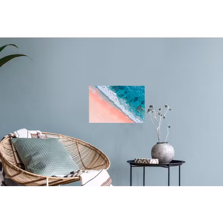 Strand - Oceaan - Golven - Roze Zand - Natuur Muursticker klein -plant