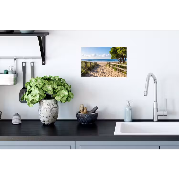 Strand - Zandpad - Oceaan - Natuur Muursticker klein -keuken
