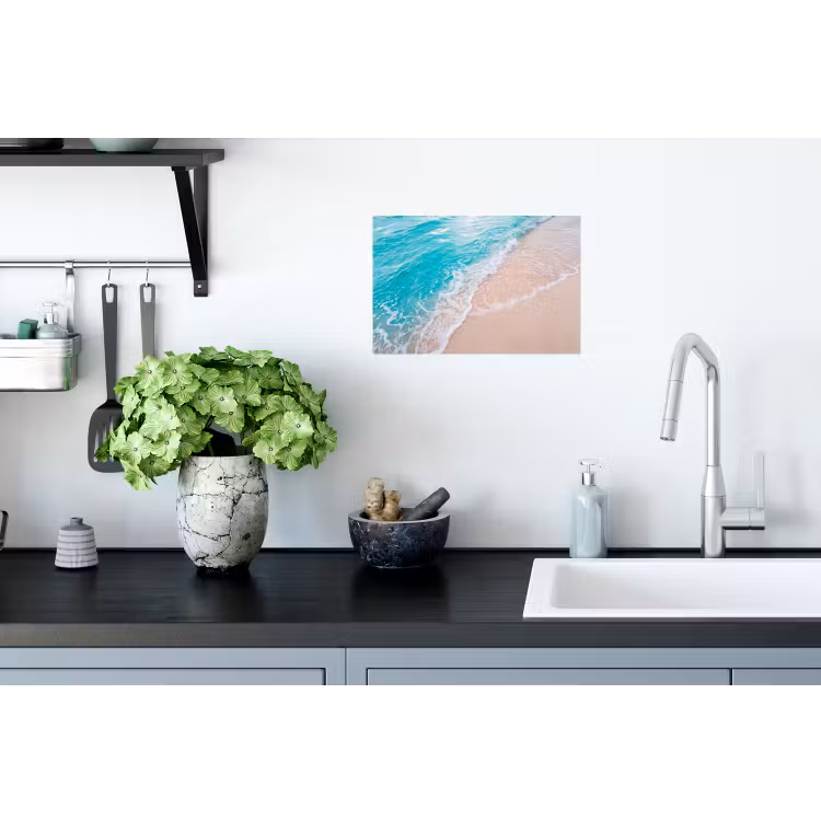 Strand - Zee - Golf - Natuur - Blauw Muursticker klein -keuken
