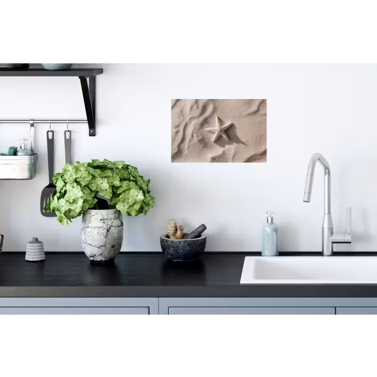 Strand - Zeester - Zand - Beige Muursticker klein -keuken