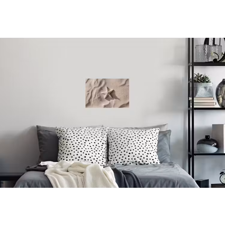 Strand - Zeester - Zand - Beige Muursticker klein -slaapkamer