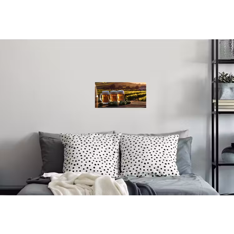 Bier - Hop - Landschap Muursticker klein -slaapkamer