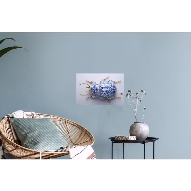 Kever - Delfts - Blauw - Goud Muursticker klein -plant