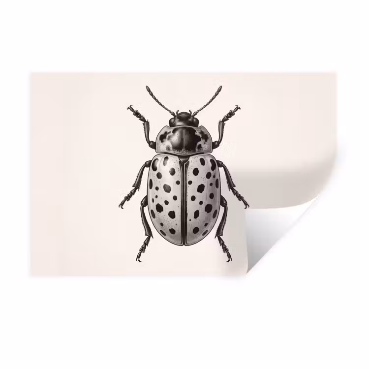 Kever - Insect - Vintage Muursticker klein -3d