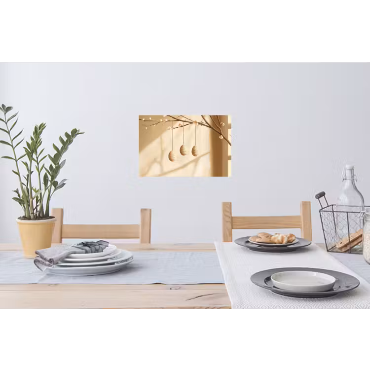 Beige - Paastak - Eieren Muursticker klein -eettafel