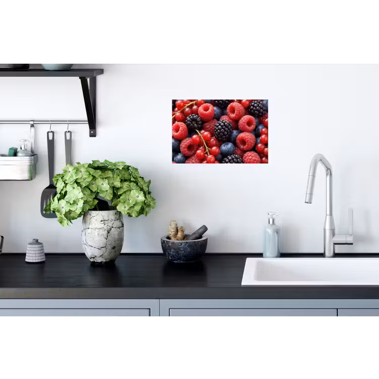 Bessen - Mix - Vers - Eten - Kleurrijk Muursticker klein -keuken