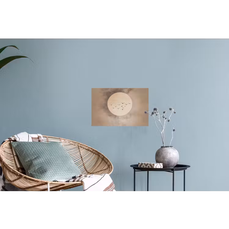 Vogel - Beige - Japandi Muursticker klein -plant