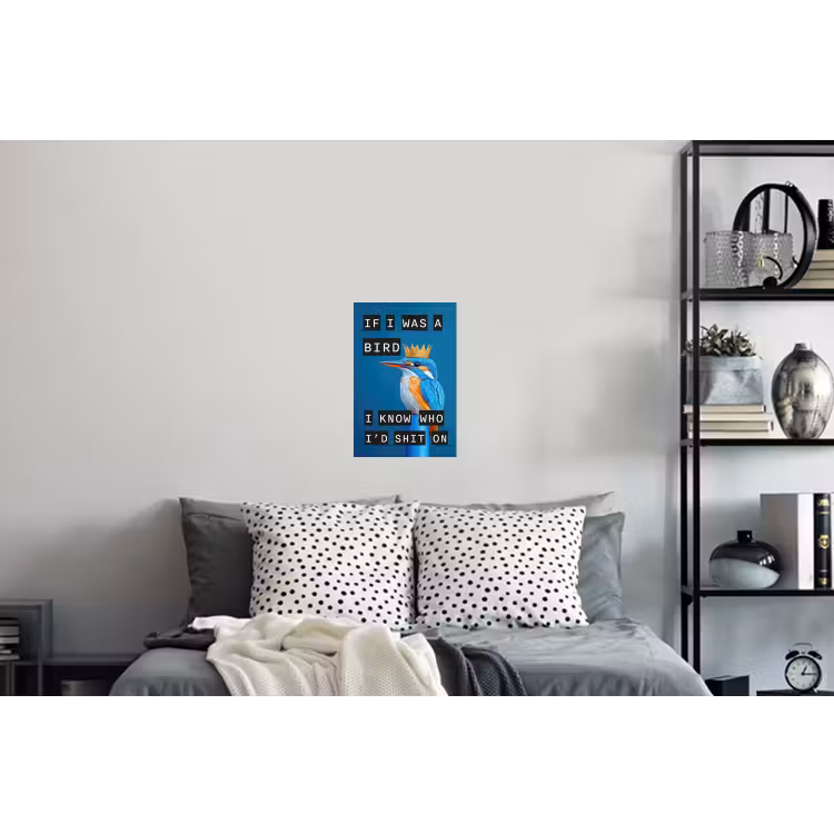 Vogel - Decoratie - Ijsvogel - Blauw Muursticker klein -slaapkamer