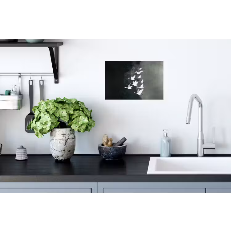 Vogel - Japandi - Groen Muursticker klein -keuken