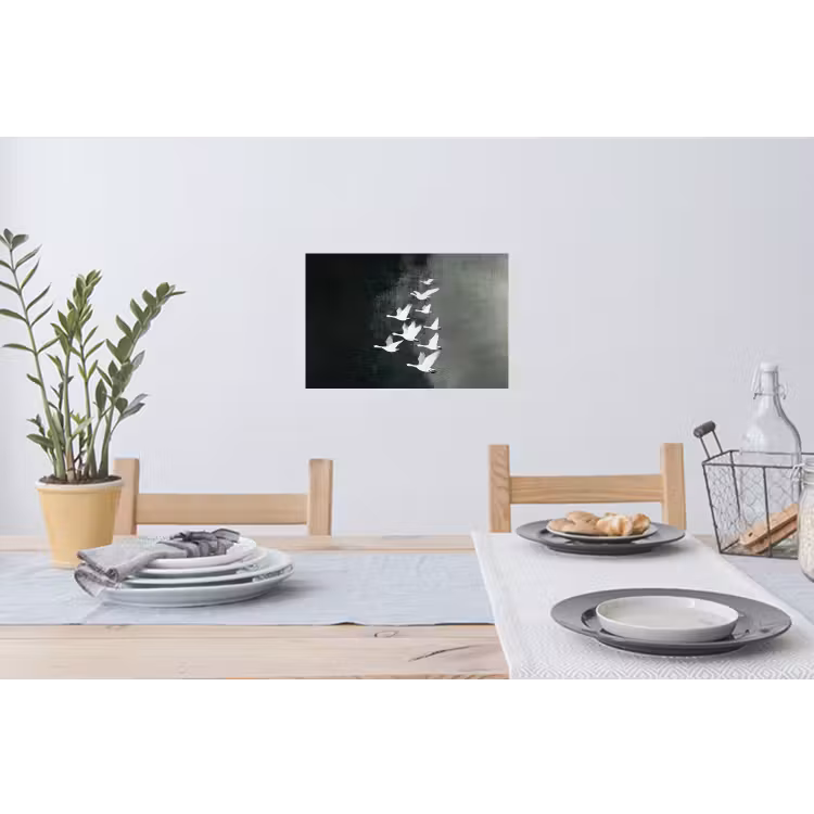 Vogel - Japandi - Groen Muursticker klein -eettafel