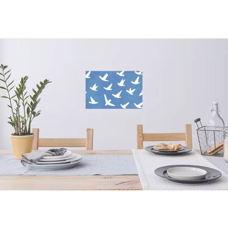 Vogels - Wit - Patroon Muursticker klein -eettafel