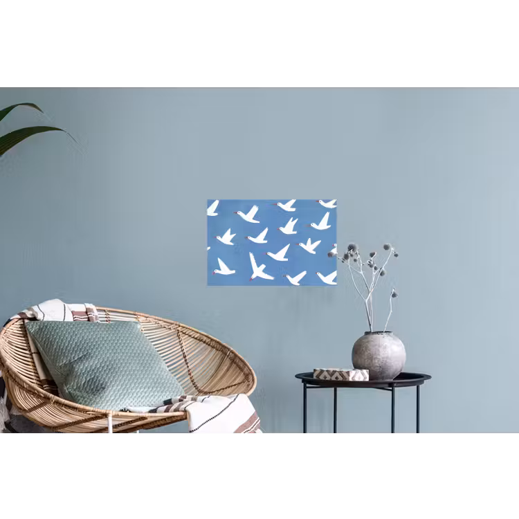 Vogels - Wit - Patroon Muursticker klein -plant