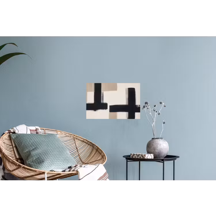 Zwart - Abstract - Japandi Muursticker klein -plant